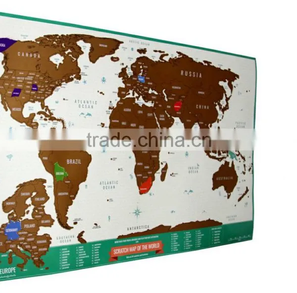 Creative Fashion New Design Hard Paper Scratch World Map for Travel photo-3