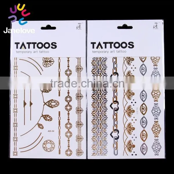 Temporary Gold Silver Body Tattoos 15*20CM Flash Tattoos Wholesale photo-2