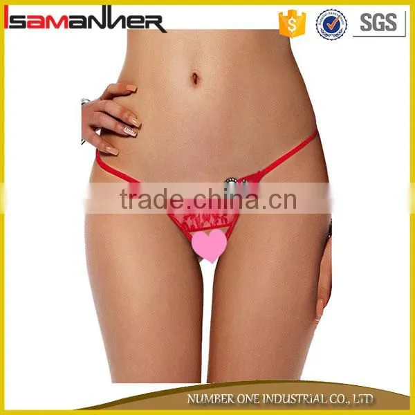 Sexy Lady Wearing G-string Low Waist T-back Open Front Sexy Women g String Pant photo-2