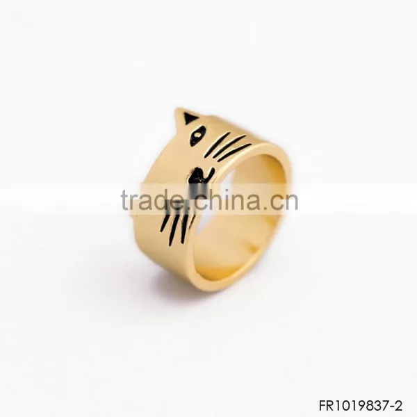 Gold or Silver Cute Cat Ring Fashion Simple Design Friendship Ring Set photo-6