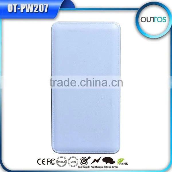 Leather Case Dual Usb Output 12000mah Mobile Travel Charger