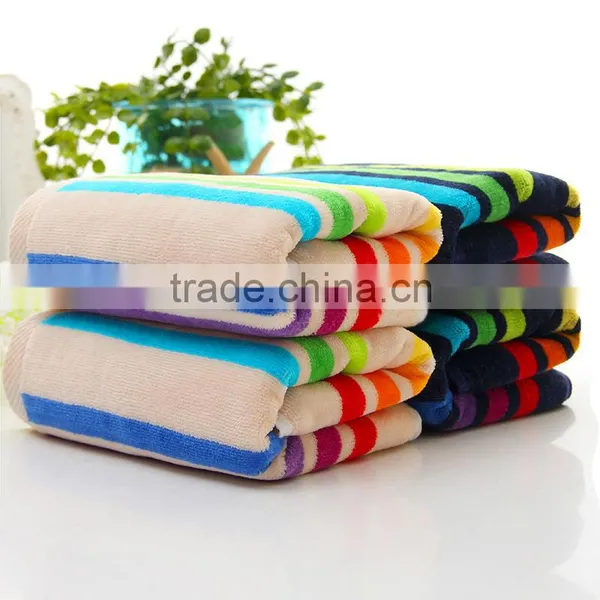 100%cotton Jacquard Color Stripe Softtextile Cut Pile Face Towel photo-4
