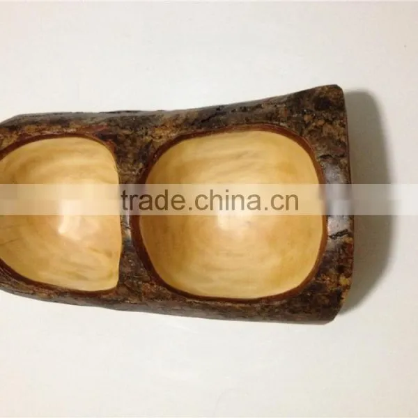 Nice Design High Demand Peanut Shape Wooden Root Carved Salad Bowl photo-2