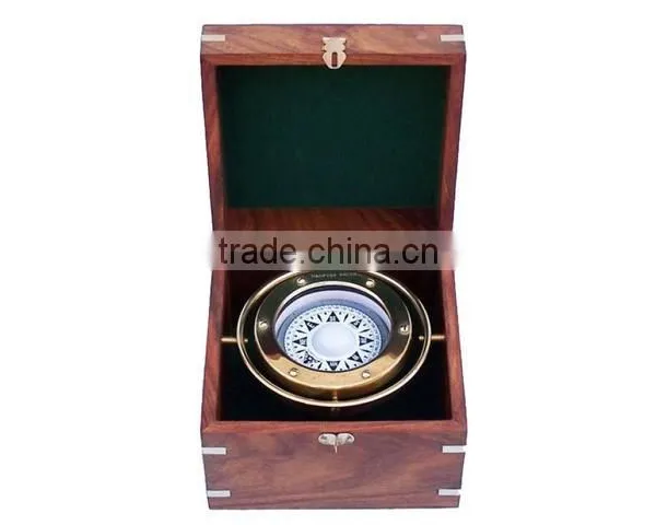 Beautiful Nautical Boxed Compass-Solid Brass Gimble Compass 13440 photo-2