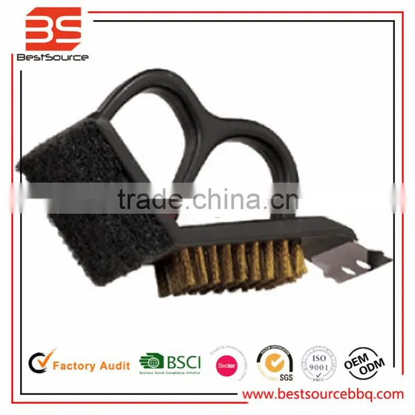 New Design Cooper Wire Cleaning Brush With Scraper BBQ Tool