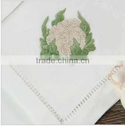 Hand Embroidery Napkins, Cotton Napkins,linen Napkin ,hemstitch Napkin