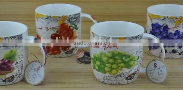 11OZ Garden Butterfly Design Full Decal Print Coffee Cups, Shiny Surface Porcelain Mug, KL5004-10687 photo-2