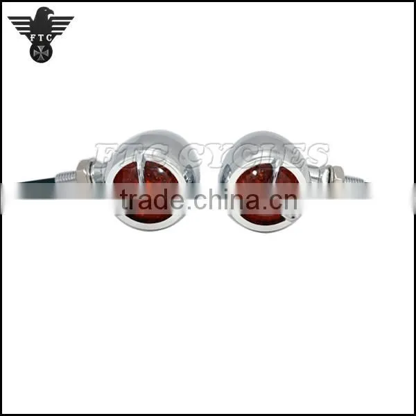 Chrome Tribar Vintage Aftermarket Motorcycle Turn Signals for Harley Sportster photo-5