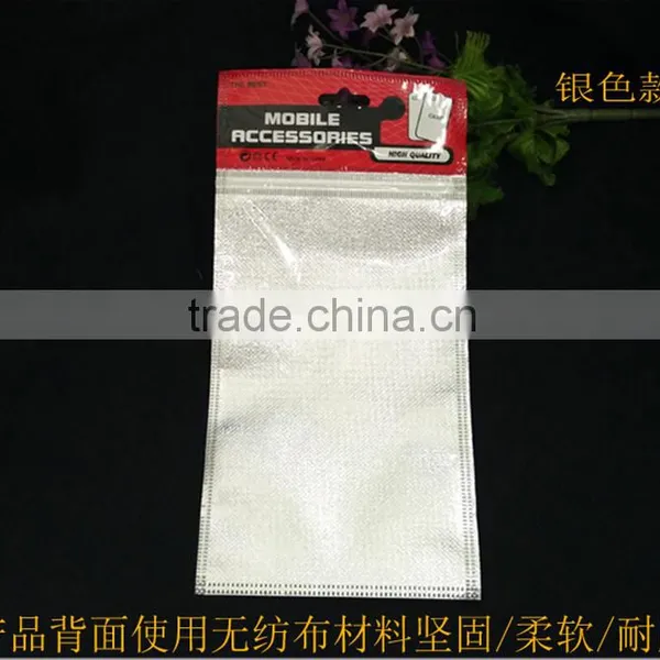 Packing Bag for Mobile Phone Case Heat Seal With Upper Zip Fabric Zipper Bag and Printing Plastic Header photo-4