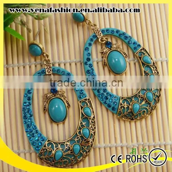 Vogue Ellipse Round Shaped Hollow Gold New Design Earring photo-5