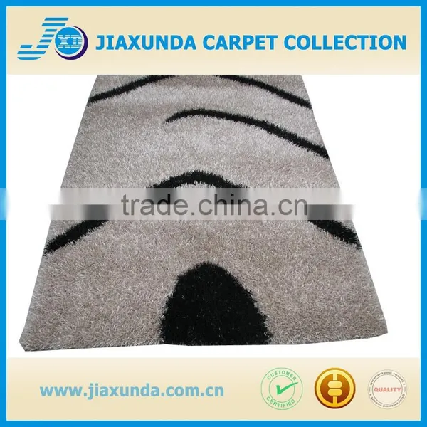 Circle Round White Black Grey Color Mix Long Pile Oversize Home Decor Shaggy Carpet photo-4
