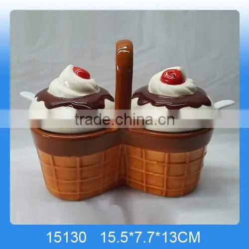 Decorative Ice Cream Shaped Ceramic Section Plate With Big Tray photo-6