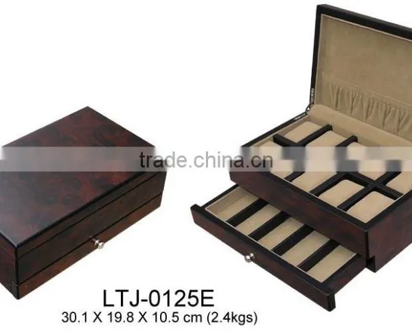 Velvet Inlay Wooden Watch Box for Sale photo-3