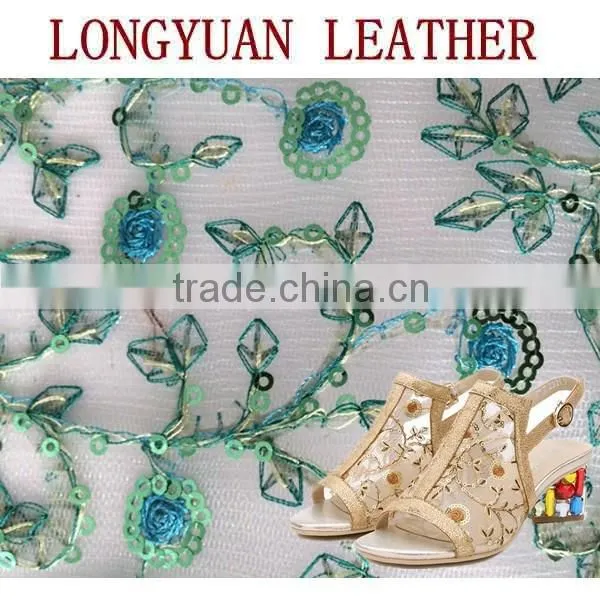 Mesh With Embroidery Flower Fabric For Shoes Flower Wrapping Perforated Fabric Mesh