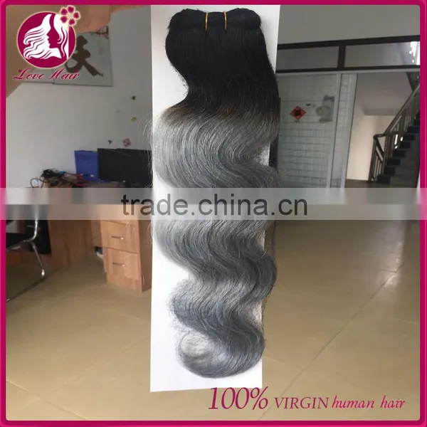 Virgin Human Wholesale Brazilian Omber Color 1B Grey Color Two Tone Braiding Hair photo-3