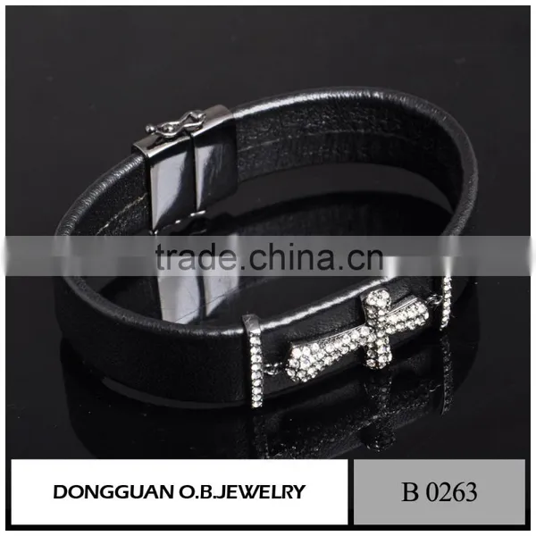 Stainless Steel Bracelet Magnetic Bracelet,Fancy Mens Leather Bracelet photo-2