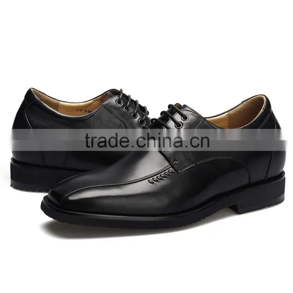 Italian Men Leather Casual Shoes With Invisible High Heel photo-2