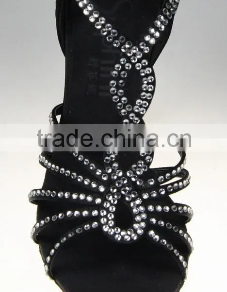 Crystal Latin Shoes Black Latin Dance Shoes photo-2