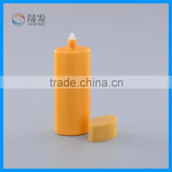 Orange Color Biodegradable Cosmetic Lotion Plastic Bottle photo-2