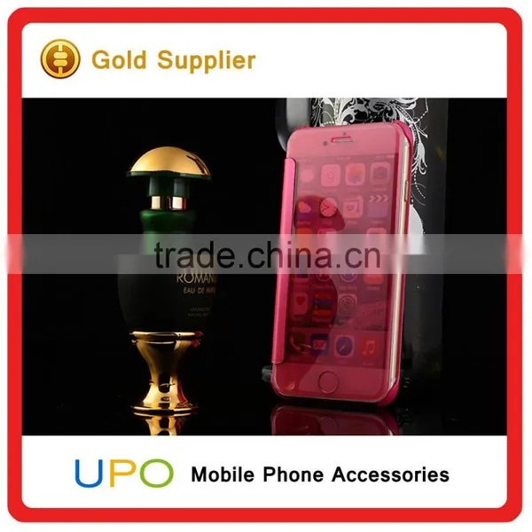 [UPO] Electroplating Folio Screen Wallet Book Clear View Mirror Flip Mobile Covers Case for IPhone 6 6s Plus photo-5