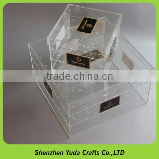 Wholesale Sweety Valentine's Day Acrylic Flower Case Dustproof Rose Box photo-4