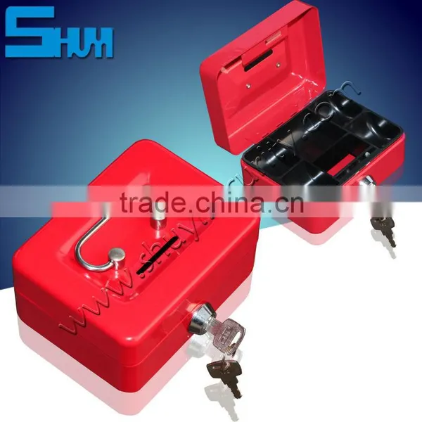 Matel Cash Safe Can With Key Lock and Coin Slot