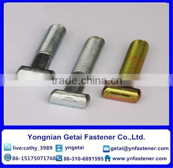 T-head Bolts With Square Neck Bolts , Hot Dip Galvanized (H.D.G) /Galvanized With Black /yellow Zinc Plated/blue White photo-2