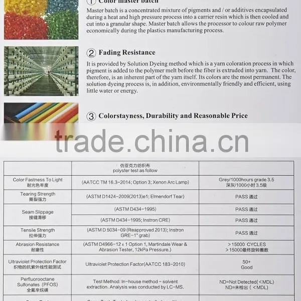 UPF50 Fabric Outdoor Use Sun Protection Fire Retardant Fabric photo-6