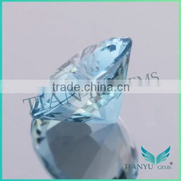 106# Round Shape Light Sapphire Blue Synthetic Spinel Loose Stones photo-2