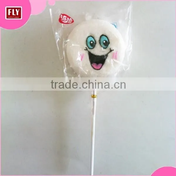 Funny Flat Round Shape Marshmallow Lollipop Candy photo-2