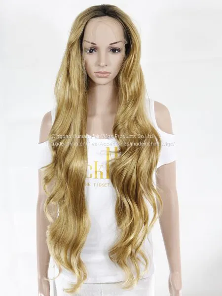 Long Curl Brown Color Synthetic Wigs photo-2