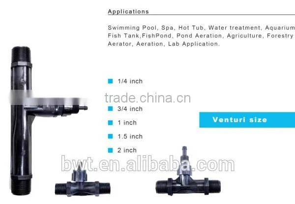 PVDF Ozone Venturi Tube Ozone Water Mixer for Water Treatment photo-2