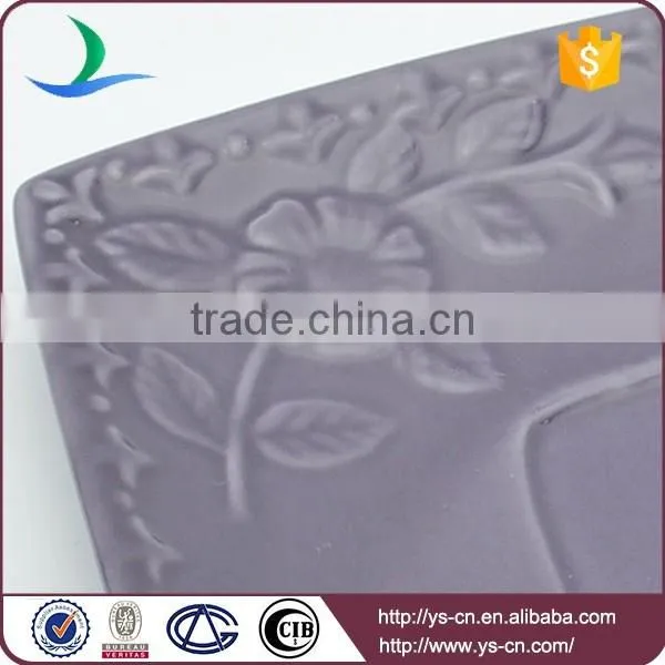 Hot Sale Flower Design Ceramic Square Dish photo-2