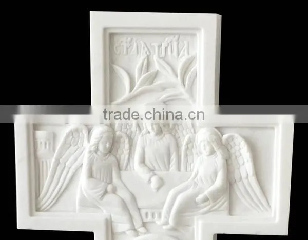 White Marble Religious Wall Relief Carving for Church Decoration photo-2