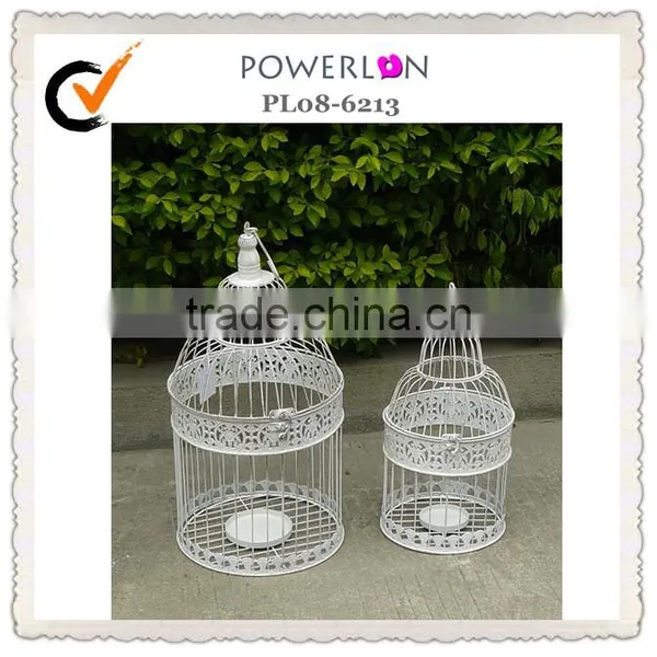 White Hexagon Wedding Birdcage Decorative Bird Cage Centrepiece Shabby Chic photo-4
