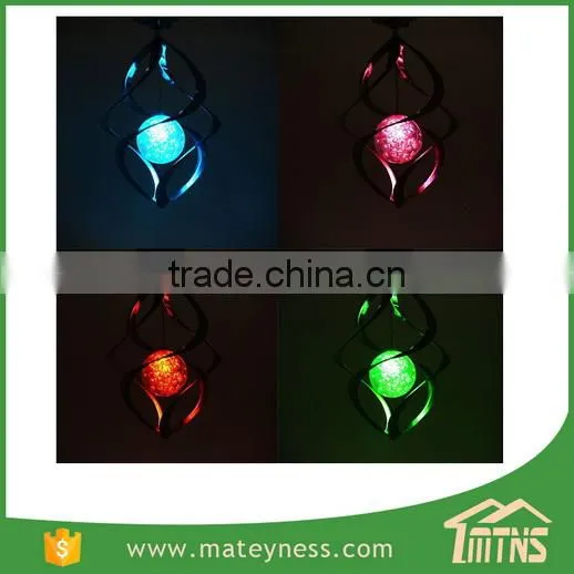 Outdoor Garden Solar Power Light Saturn Spiral Wind Spinner photo-5