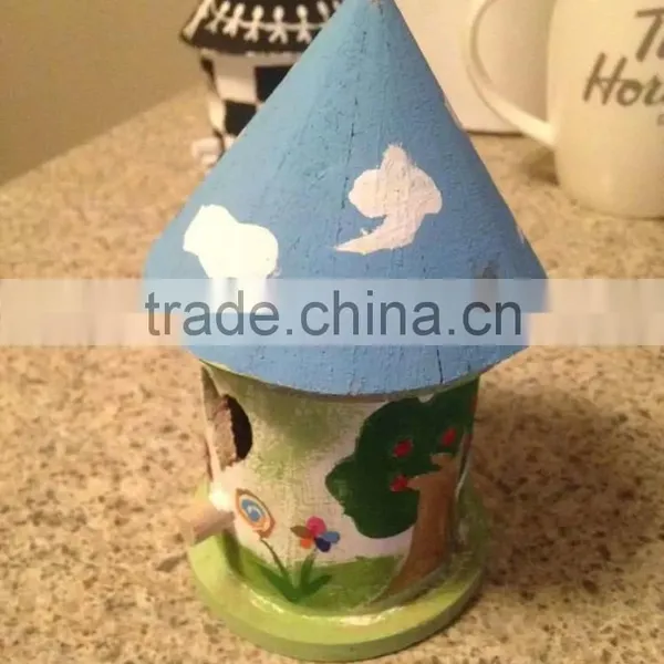 Small Handmade Decorative Wood Craft Bird House Model Wholesale photo-5