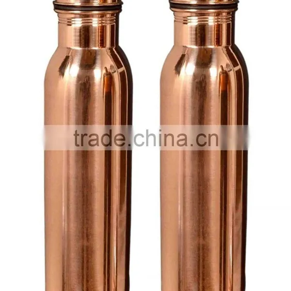 Handmade Joint Free Leak Proof Pure Copper Hammer Water Bottle Travel Good Health Yoga photo-3