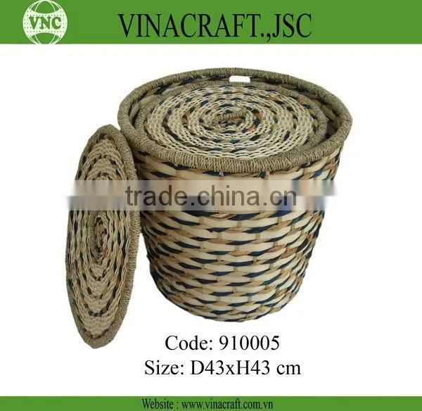 Nice Bamboo Waste Basket With Lid
