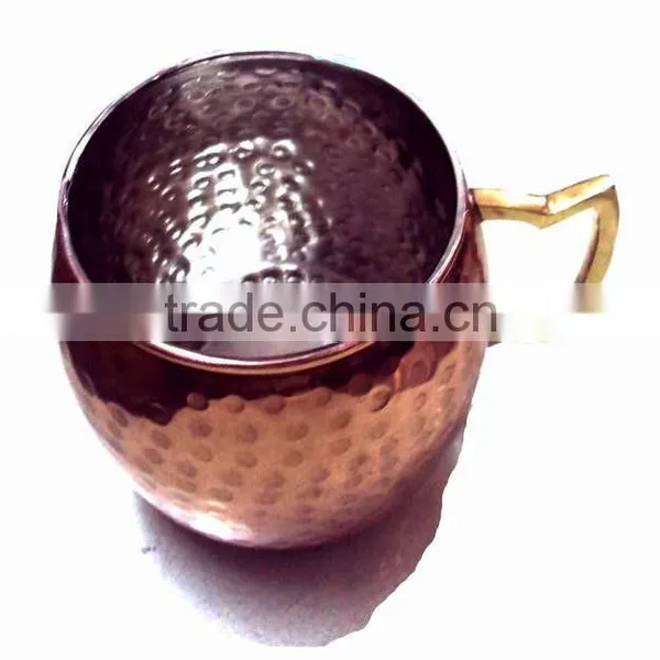 HAMMERED FINISH 100% PURE COPPER MOSCOW MULE MUGS NICKLE LINED photo-3