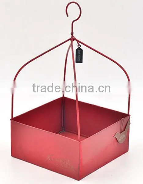 Hanging Flower Pots Large Metal Iron Bucket Flower Holder Garden/Balcony Planter photo-3