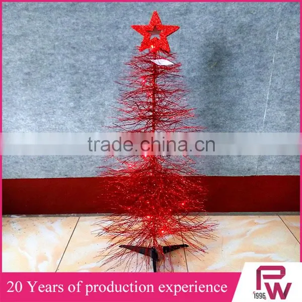 Glitter Pine Needle Artificial Christmas Tree With Ornaments photo-2