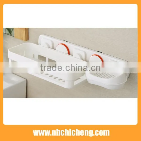 High Quality Bath Accessories Holder Plastic Storage Holder Wall Mounted Shelf photo-3