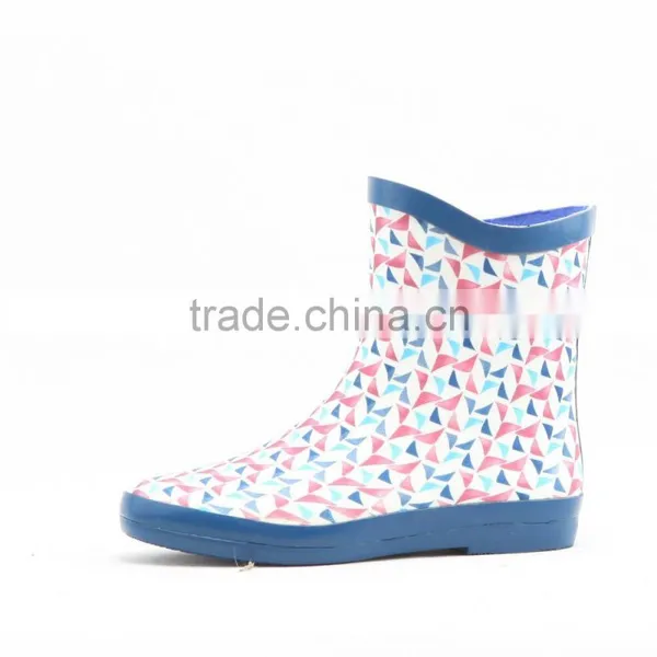 Bright Color Woman Short Rubber Rain Boots,rubber Gumboots photo-2