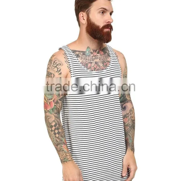 Dri Fit Mens Casual Vest Tank Top Mens Casual Vest Black and White Stripe Mens Casual Vest photo-4