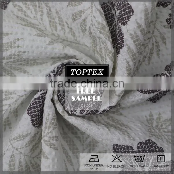 New Design High Quality Printed Seersucker Fabric for Sleep Wear photo-3
