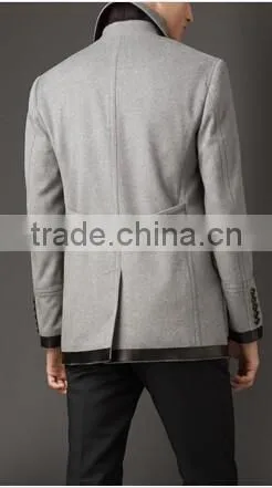 2017 Men Coat Offwhite Color Black Hem Joint Fashion Design photo-2