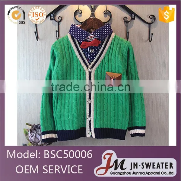 High Quality Cotton Cardigan Sweater Sample Design Primary School Uniform photo-3