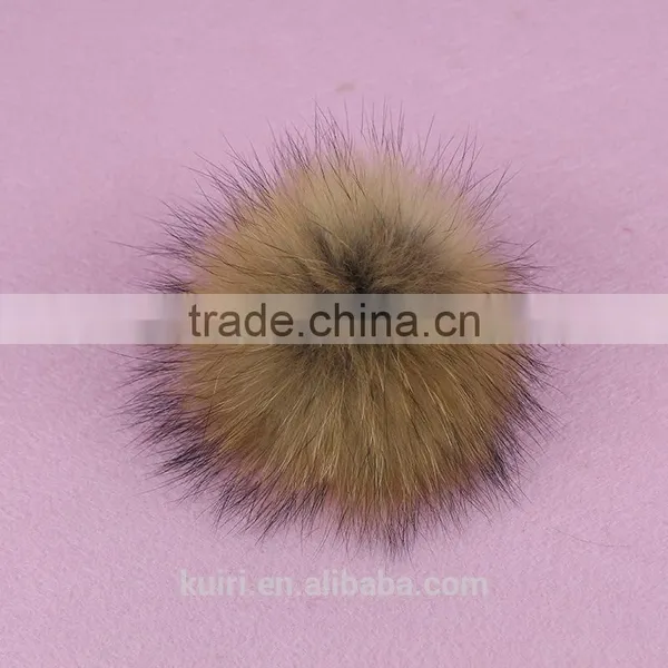 10-15cm Genuine Raccoon Fur Pom Poms Fur Balls DIY for Children Knitted Cap Gloves Keychain Beanies Jewelry Accessories photo-4