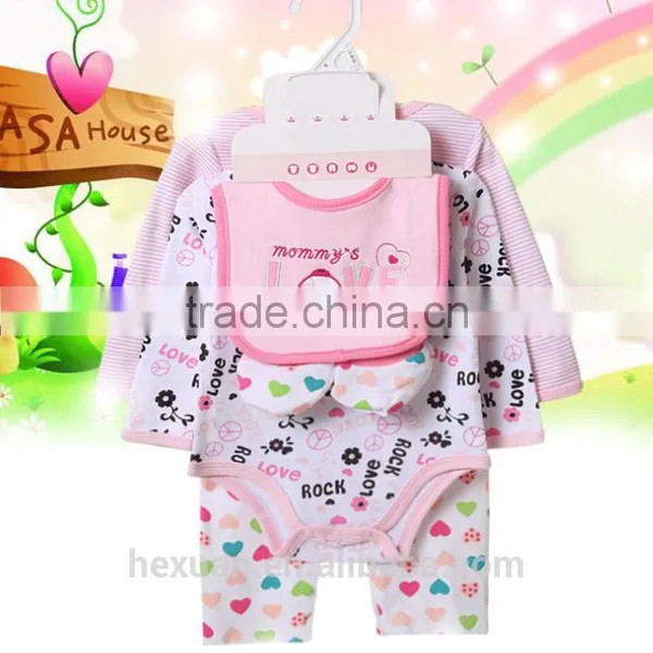 2016 China Wholesale Long Sleeve 5pcs Baby Romper Sets photo-2